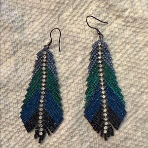 Chic Beaded Chevron Earrings